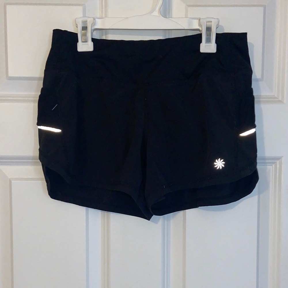 Athleta Women's Black Reflective Athletic Shorts